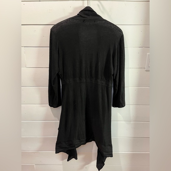 ❣️🖤 CUT LOOSE – Black Linen-Blend Cardigan Size L - Picture 8 of 12